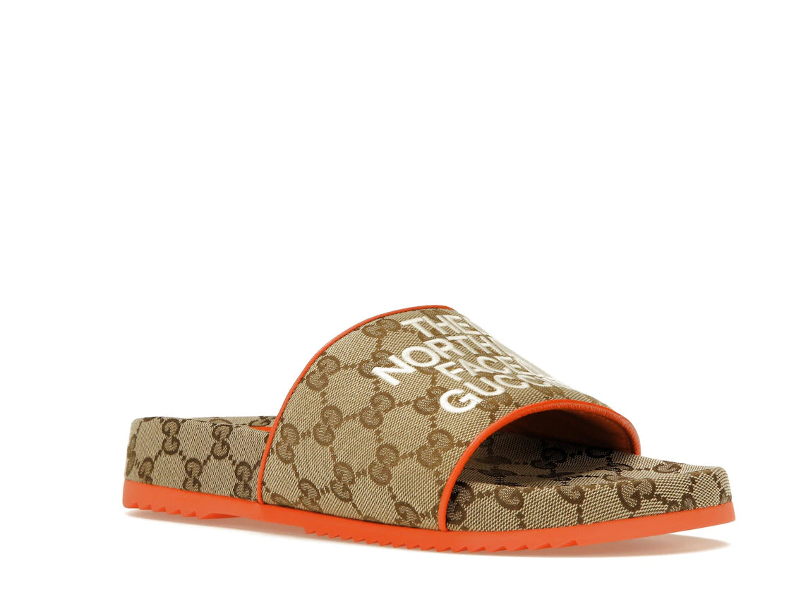 Gucci x The North Face GG Slide Orange Beige Ebony Original GG Canvas