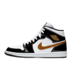 Air Jordan 1 Mid Patent Black White Gold