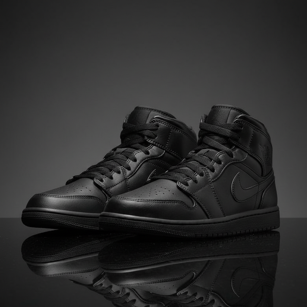 Air Jordan 1 Mid Triple Black