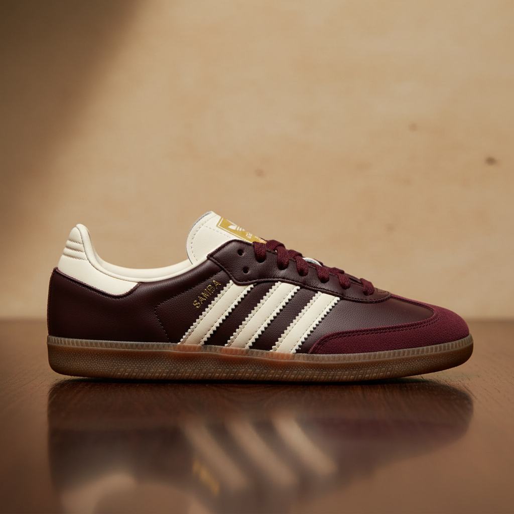 adidas Samba OG Maroon Gold Metallic