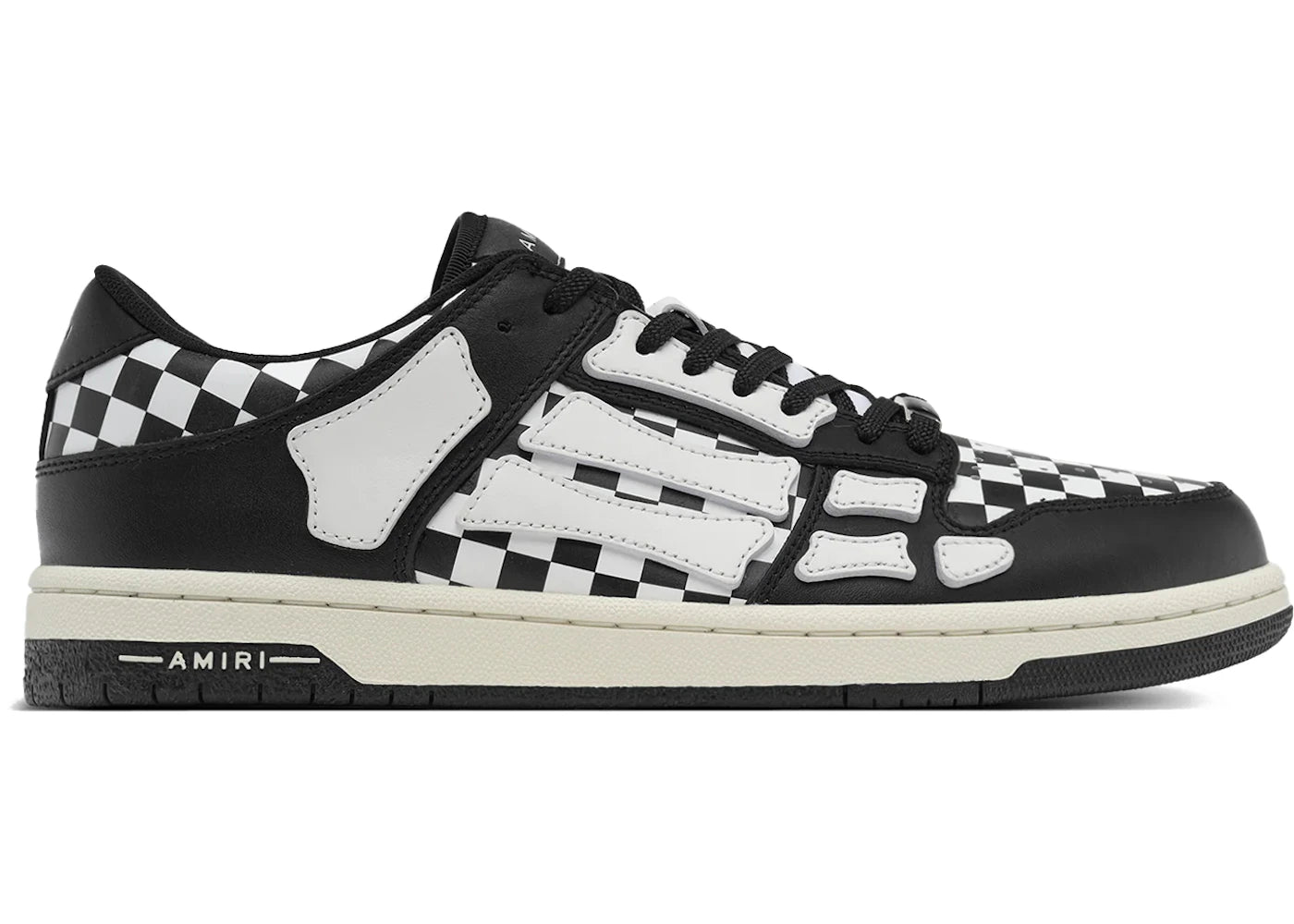 AMIRI Skel Top Low Checkered Black White