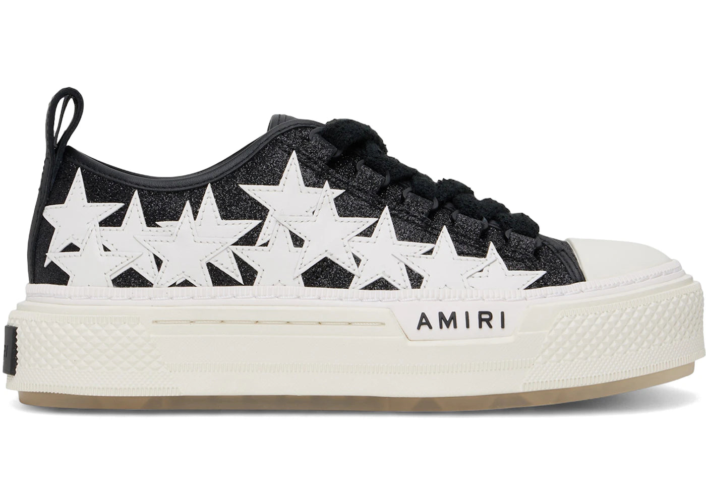 AMIRI Stars Court Low Schwarz Glitzer Weiß