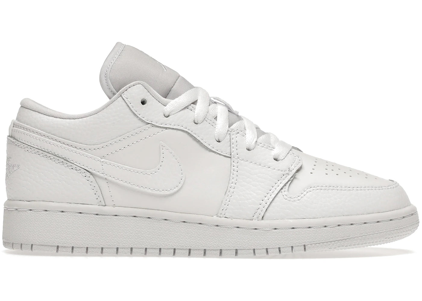 Jordan 1 Low Triple White Tumbled Leather