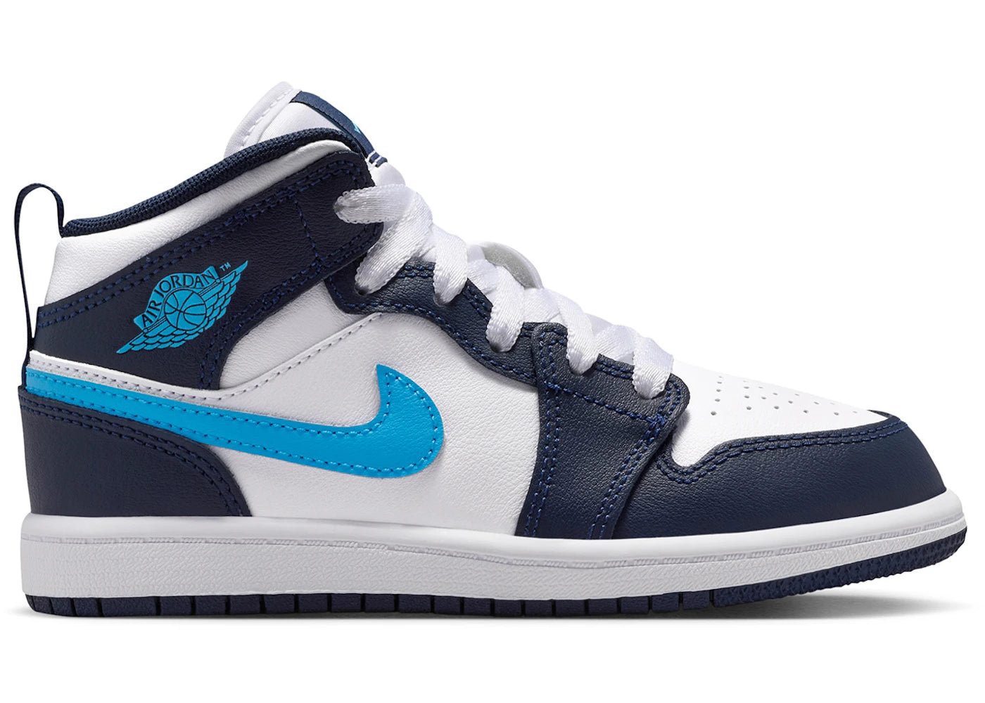 Jordan 1 Mid Obsidian Dark Powder Blue