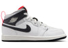 Jordan 1 Mid Blanc Sommet Infrarouge Noir