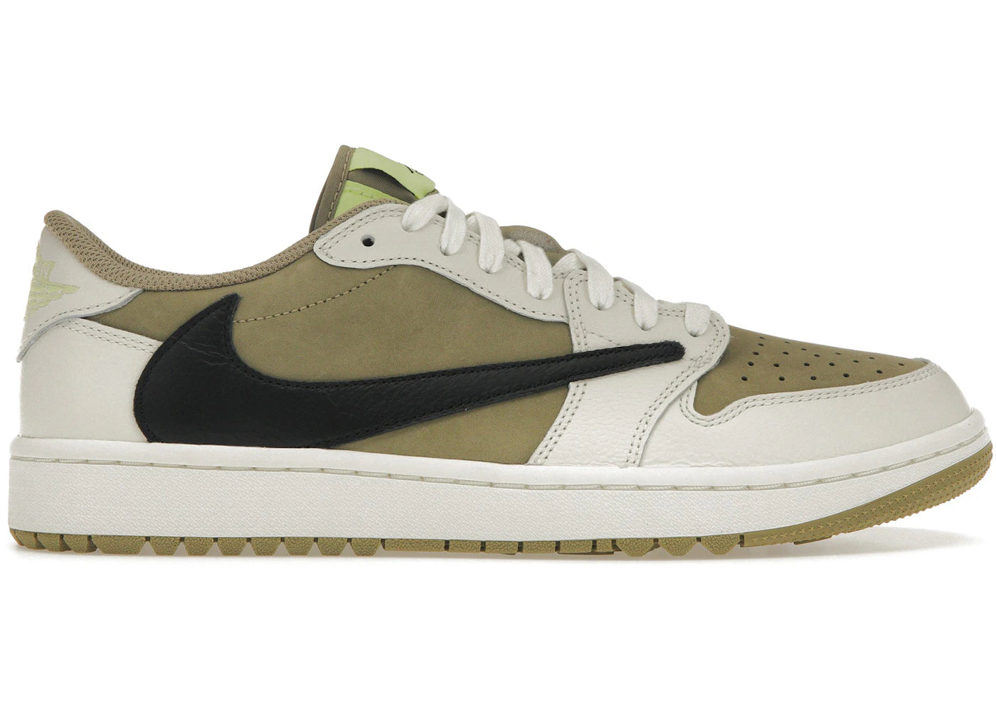Jordan 1 Retro Low Golf Travis Scott Olive neutre