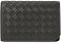 Bottega Veneta Intrecciato Card Holder Khaki Gray