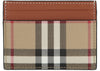 Burberry Check Print Card Holder Archive Beige
