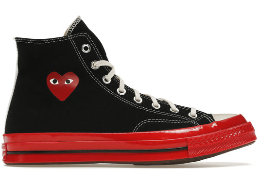 Converse Chuck Taylor All Star 70 Hi Comme des Garcons PLAY Black Red Midsole