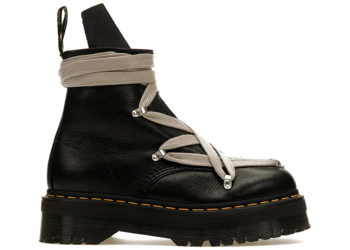 Dr. Martens 1460 Quad Leather Sole Pentagram Wrap Lace Boot Rick Owens Noir