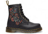 Dr. Martens 1460 Vonda Genix Schnürstiefel aus Nappaleder, Schwarz, Tavern Floral Stitching