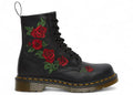 Dr. Martens 1460 Vonda Softy T Leather Lace Up Boot Black Emroidered Roses