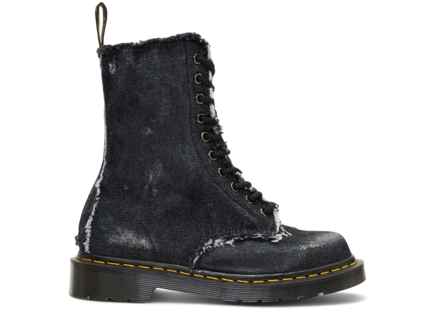 Dr. Martens 1490 Boots OFF-WHITE Denim Washed Black