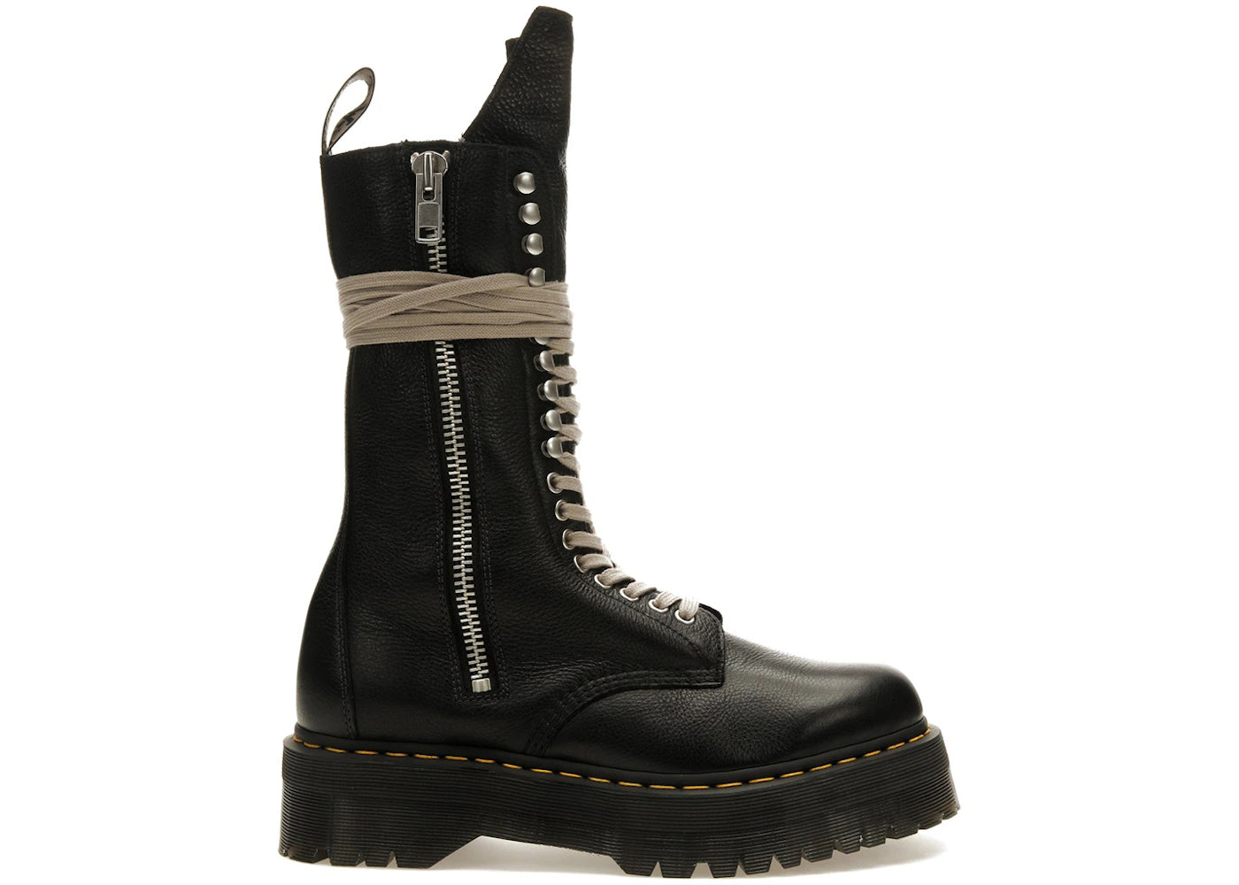 Bottes mi-mollet Dr. Martens 1918 Quad en cuir à semelle Rick Owens noires