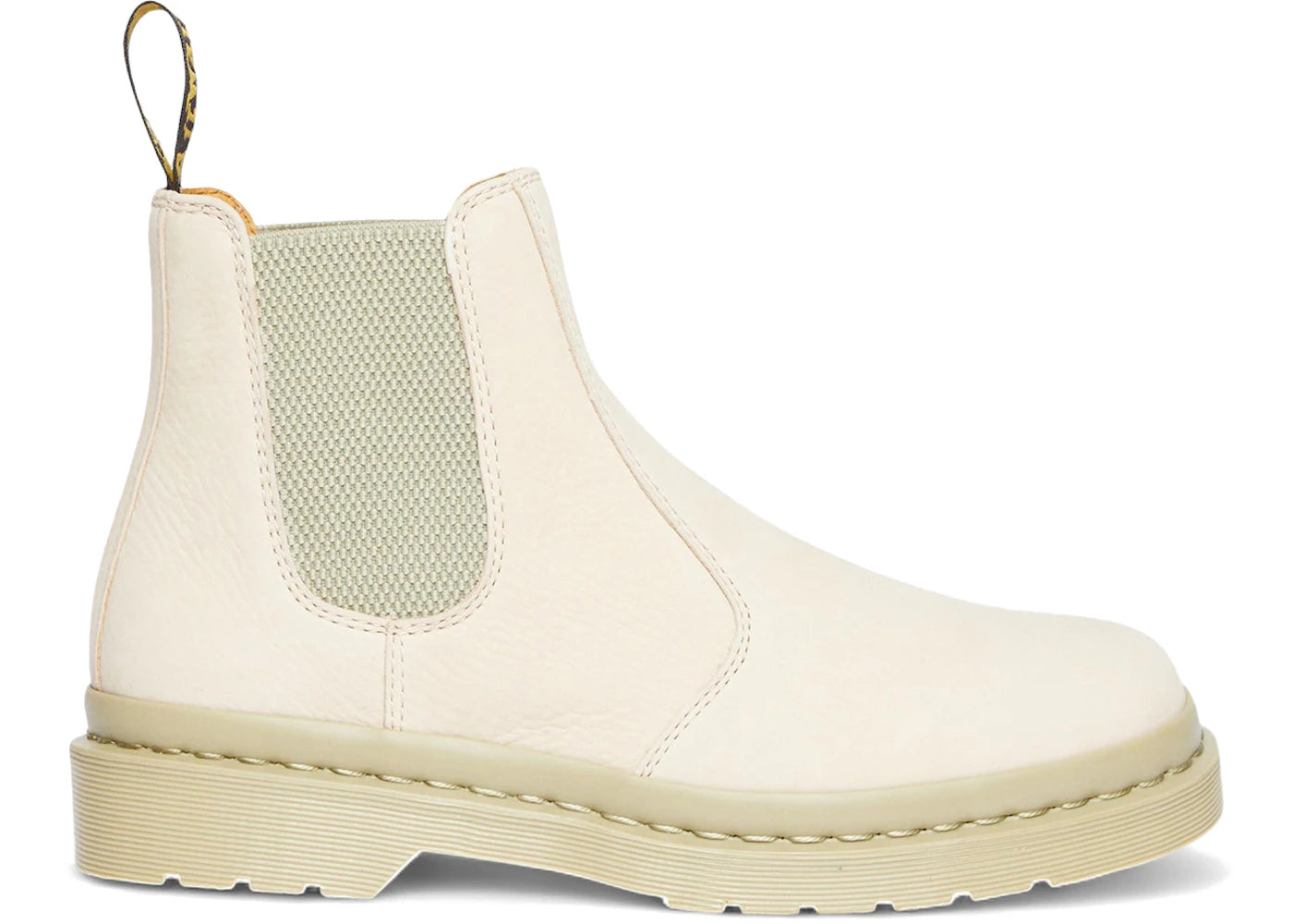 Dr. Martens 2976 Chelsea Boots aus genarbtem Nubukleder, Farbe: Pergamentbeige