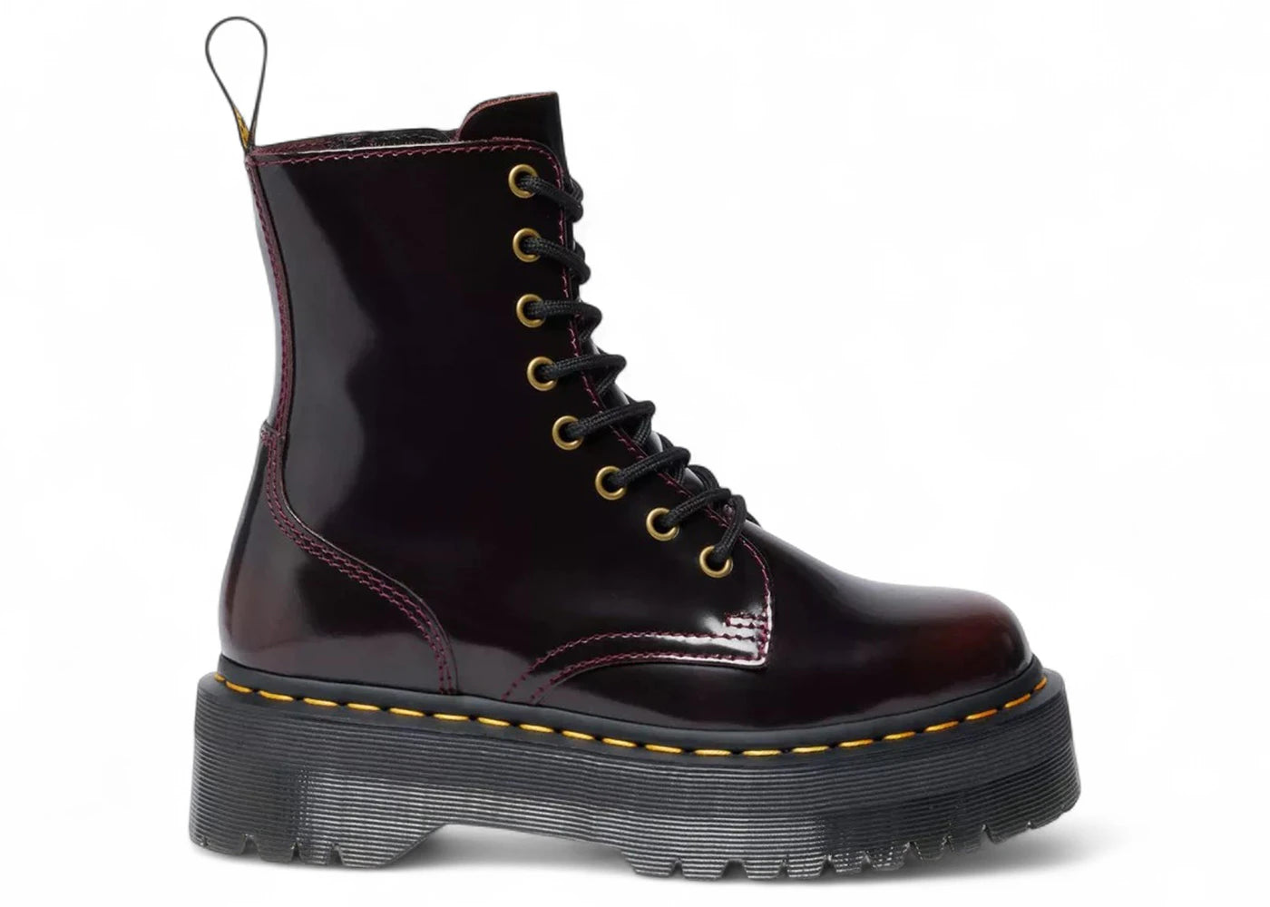 Dr. Martens Jadon Arcadia Leather Platform Lace Up Boot Cherry Red