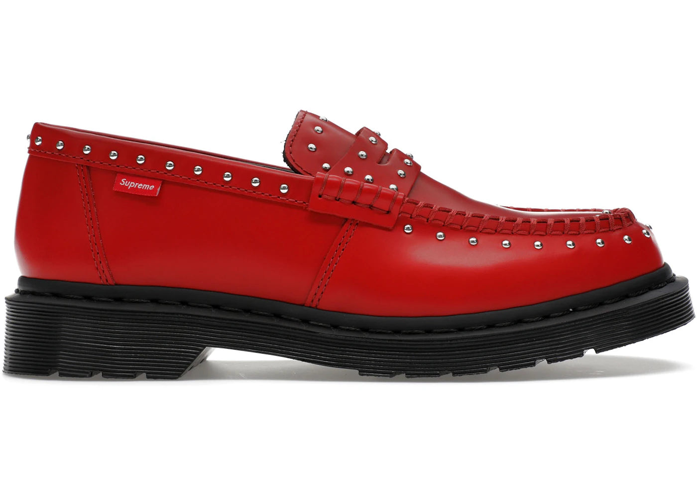 Dr. Martens Mocassins Penton cloutés Suprême Rouge