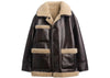 Blouson réversible en similicuir et sherpa Gap x Sandy Liang pour femme, couleur marron foncé