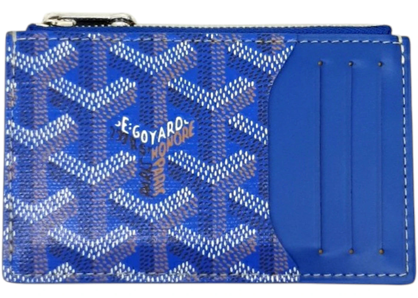 Goyard Bourbon Zipped Card Holder Sky Blue