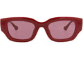 Gucci Cat-Eye-Sonnenbrille mit Spritzgussrahmen, burgunderrot, kristallfarben