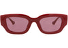 Gucci Cat-Eye-Sonnenbrille mit Spritzgussrahmen, burgunderrot, kristallfarben