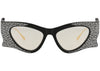 Gucci Sonnenbrille im Cat-Eye-Stil aus recyceltem Acetat, Schwarz, Gold, Gelb