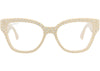Gucci Sonnenbrille im Cat-Eye-Stil aus recyceltem Acetat, elfenbeinfarben, transparent