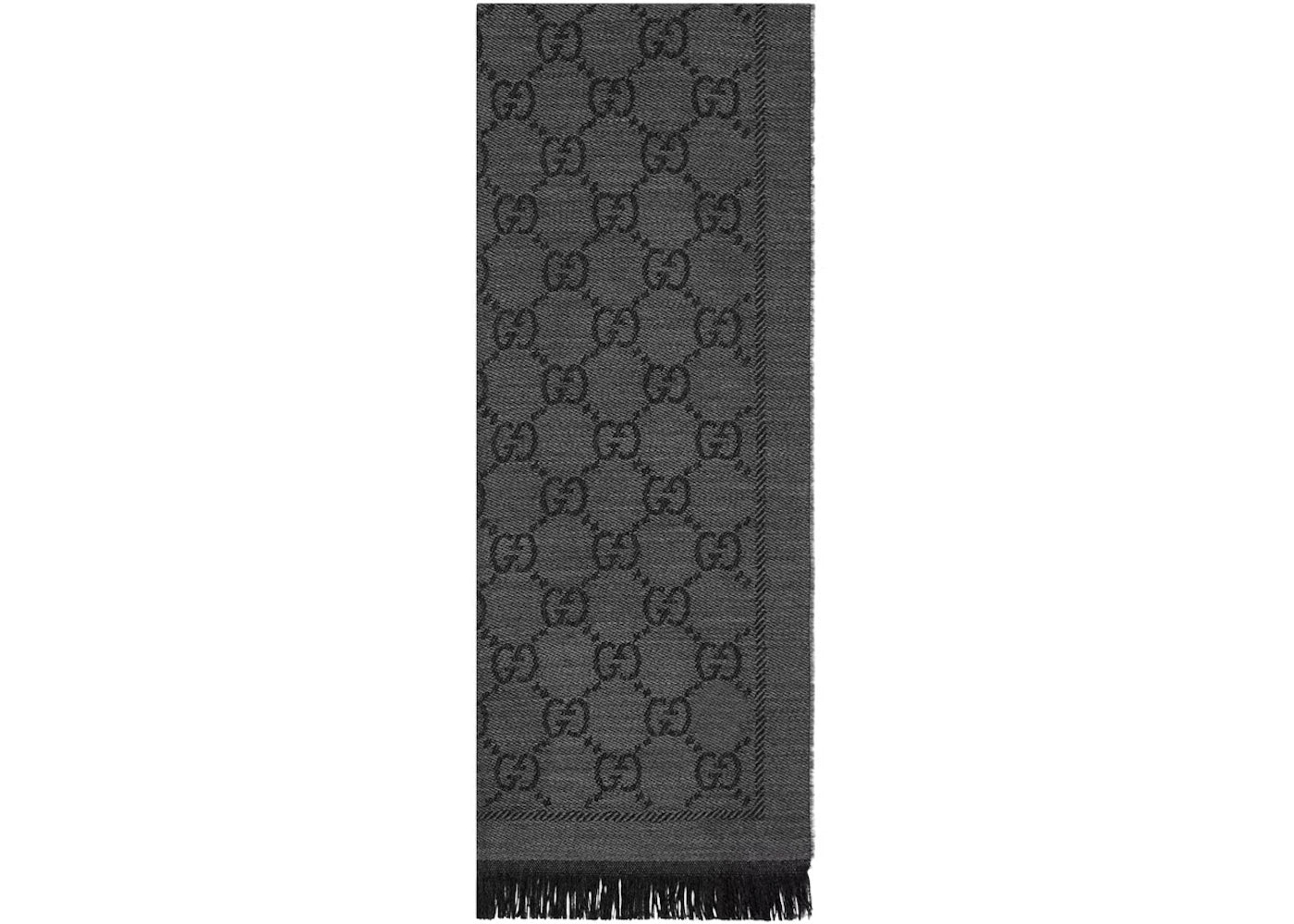 Gucci GG Jacquard-Strickschal, Grau