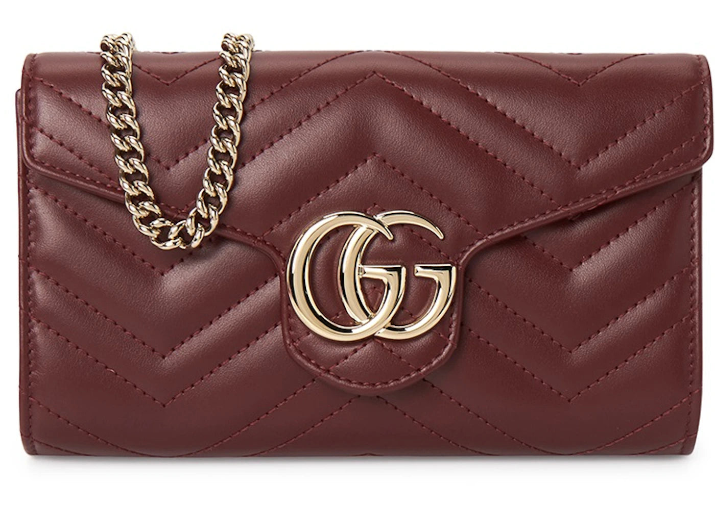 Gucci GG Marmont Schultertasche mit Kette, Rot