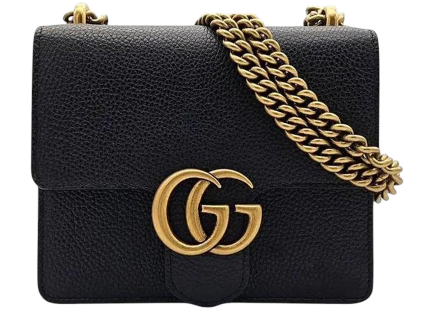 Gucci GG Marmont Small Shoulder Bag Antique Gold-tone Black