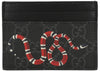 Gucci Kingsnake Print GG Supreme Kartenetui Schwarz/Rot