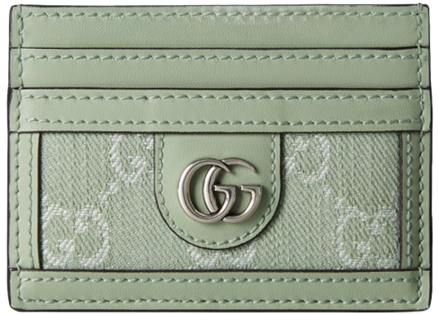 Gucci Ophidia Denim Kartenetui Hellgrün