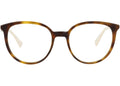 Monture optique Gucci en acétate à monture ronde Havane Argent Transparent