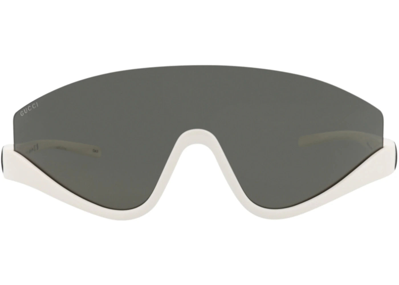 Gucci Shield-Frame Injection Sunglasses White White Grey