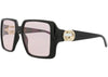 Lunettes de soleil carrées Gucci à monture injectée Noir Noir Rose