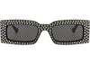 Gucci Sonnenbrille mit quadratischem Rahmen aus recyceltem Acetat, Schwarz, Schwarz, Grau