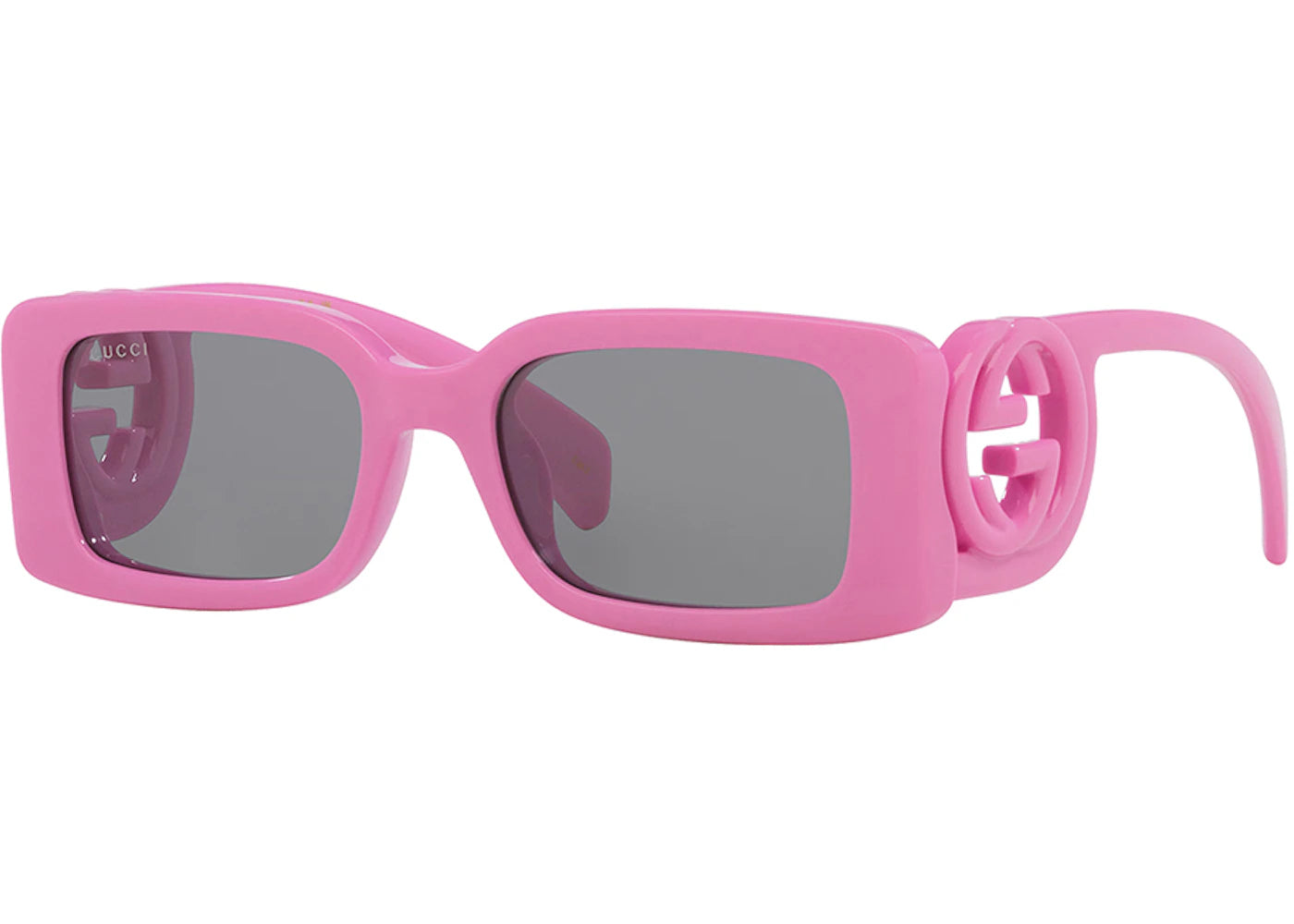 Gucci Damen-Sonnenbrille, rechteckig, rosa