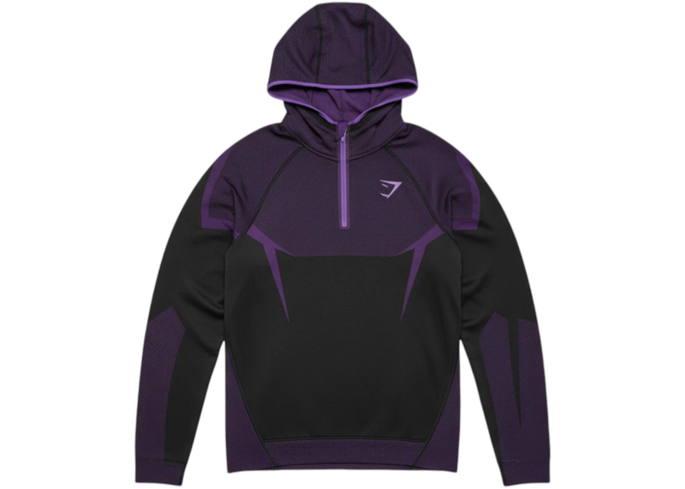 Sweat à capuche sans couture Gymshark Onyx 5.0 Noir/Violet athlétique