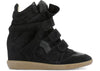 Isabel Marant Bekett Leather Wedge Sneakers Black