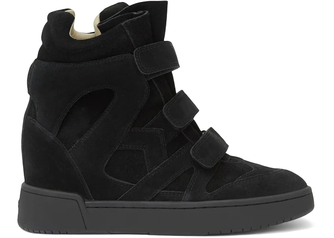 Isabel Marant IM3 High-Top Leather Wedge Sneakers Black - main view