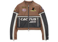 Jordan x Travis Scott Cactus Jack Women's Leather Jacket  Archaeo Brown