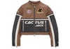 Jordan x Travis Scott Cactus Jack Women's Leather Jacket  Archaeo Brown