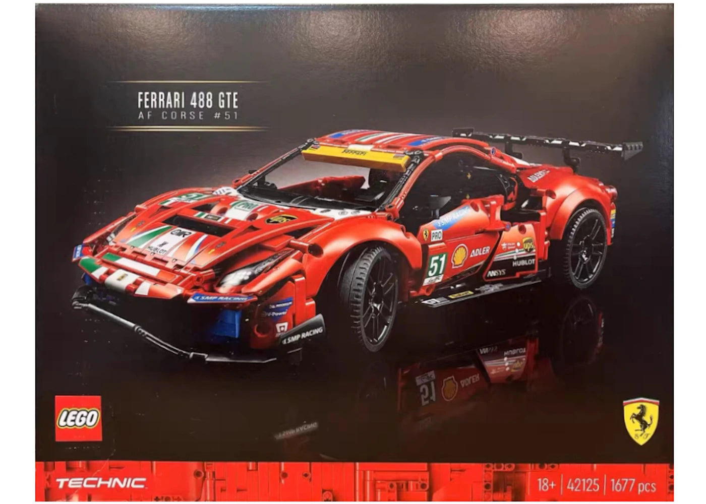 LEGO Technic Ferarri 488 GTE InchAF Corse #51 Zoll Set 42125