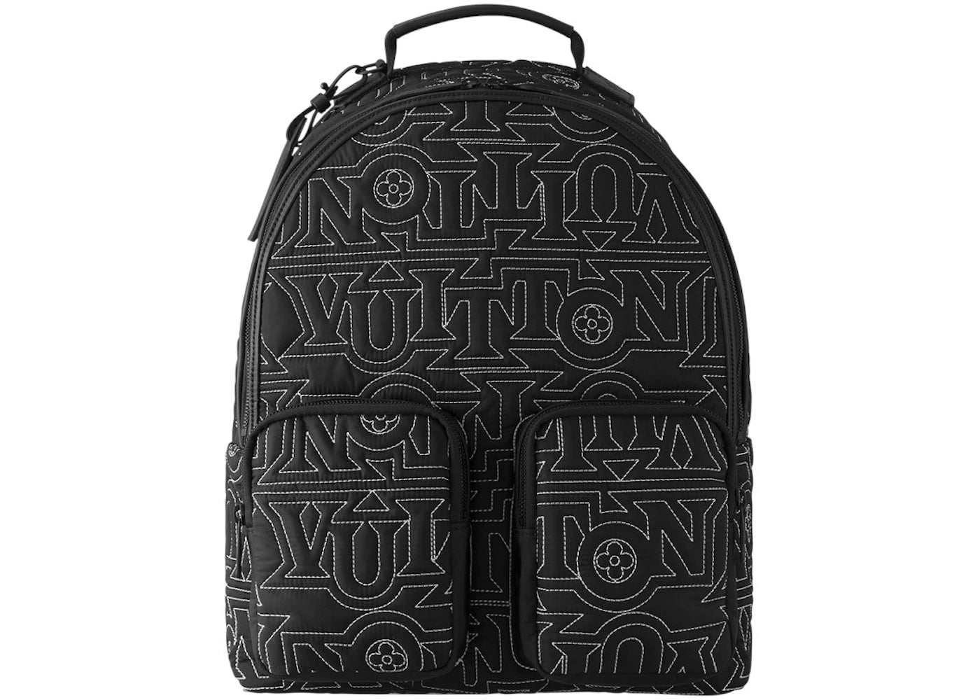 Louis Vuitton Rucksack Multipocket Snow Capsule mit gesticktem Monogramm, Schwarz