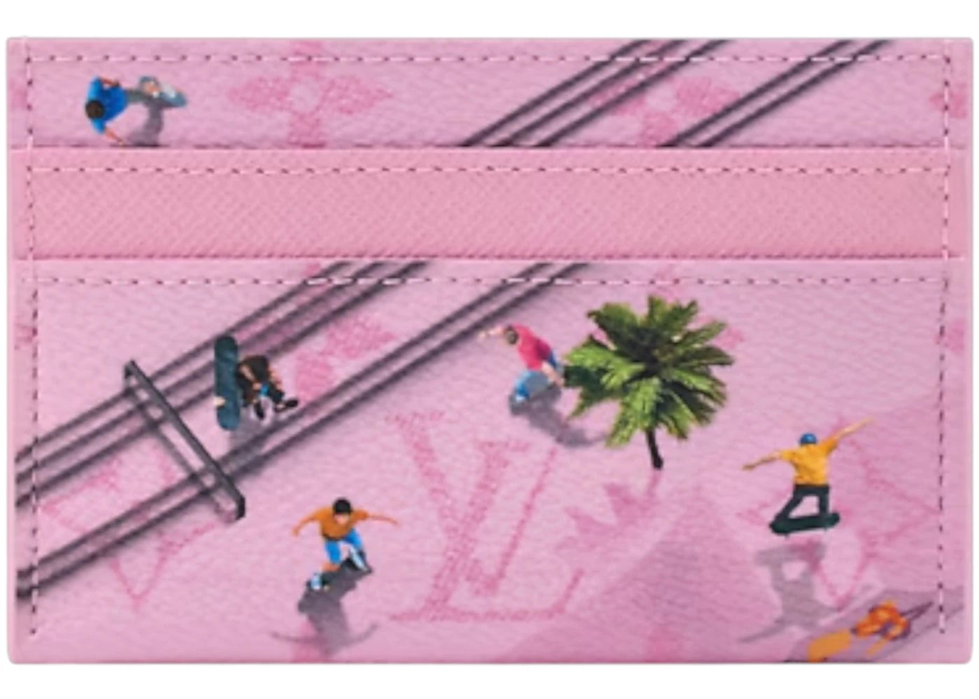 Louis Vuitton Skateboard Doppel-Kartenetui Skateboard/Pink
