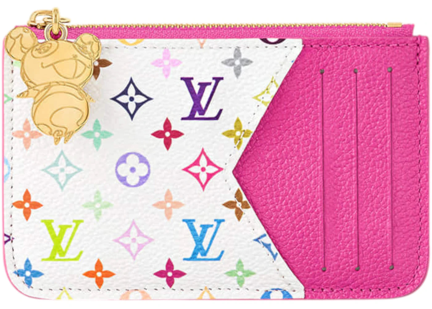 Louis Vuitton x Takashi Murakami Romy Kartenhalter Kawaii Rosa/Weiß Mehrfarbig