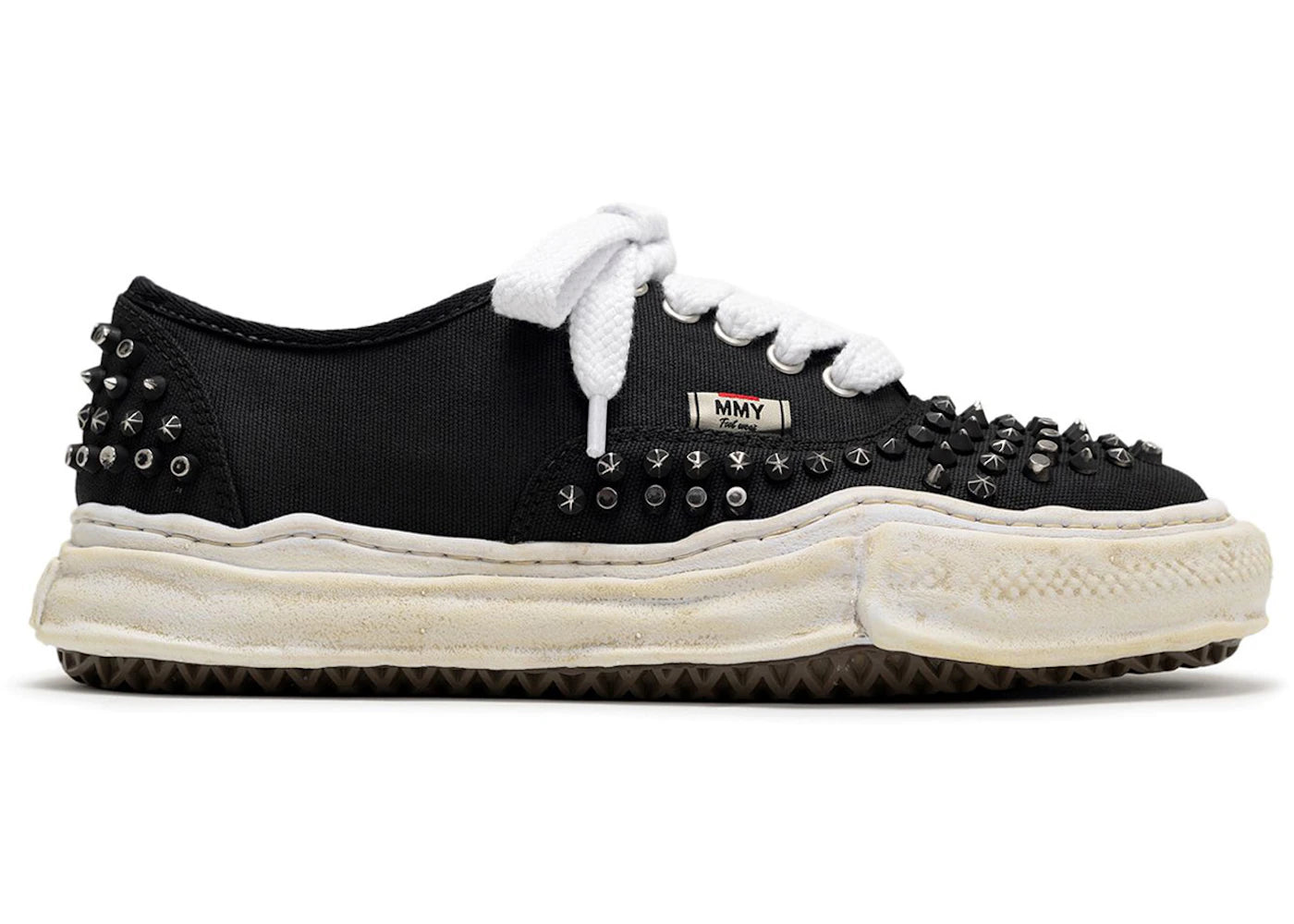 Maison Mihara Yasuhiro Baker OG Sole Studded Canvas Low Noir Blanc