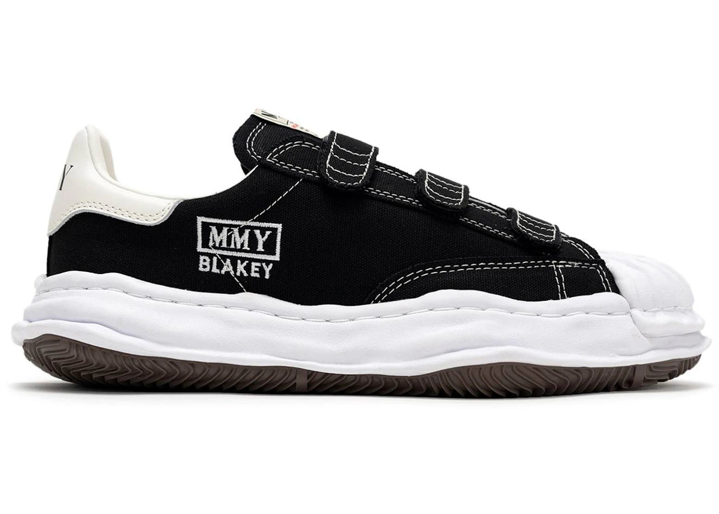 Maison Mihara Yasuhiro Blakey OG Sole Canvas Low Velcro Noir Blanc