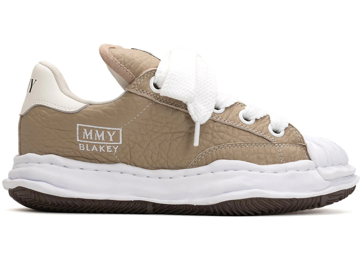 Maison Mihara Yasuhiro Blakey Puffer OG Sole Monster Cuir Bas Beige