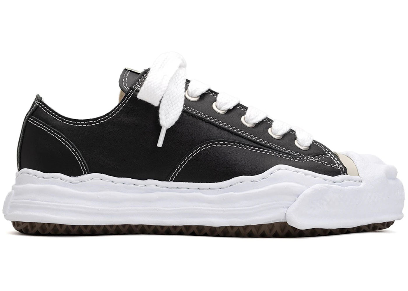 Maison Mihara Yasuhiro Hank OG Semelle Cuir Bas Noir Blanc